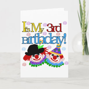 Carte Silly Clowns 3e Anniversaire Tshirts et cadeaux