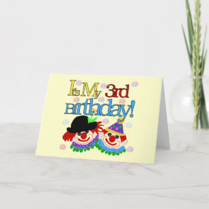 Carte Silly Clowns 3e Anniversaire Tshirts et cadeaux