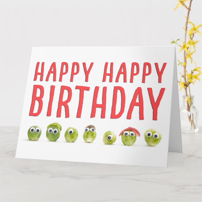 Carte Silly Sproues Anniversaire - Dons Drôle pour la fa (Fleur jaune)