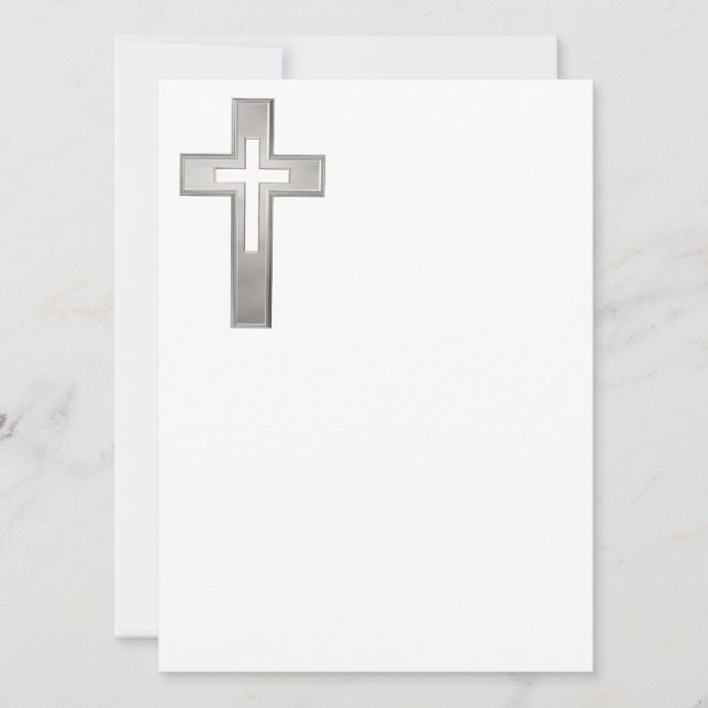 Carte Silver Christian cross (Devant)