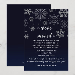 Carte Silver Navy Snowflakes Nous avons déplacé les Cart