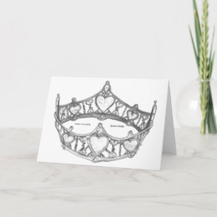 Carte Silver Queen of Hearts crown tiara greeting card