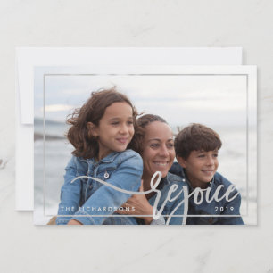 Carte Silver Rejoice   Typographie moderne avec votre ph