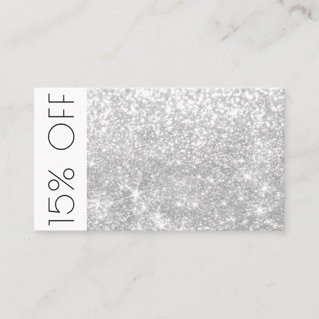 Carte Silver Shimmer et Sparkle 15 % remise (Devant)