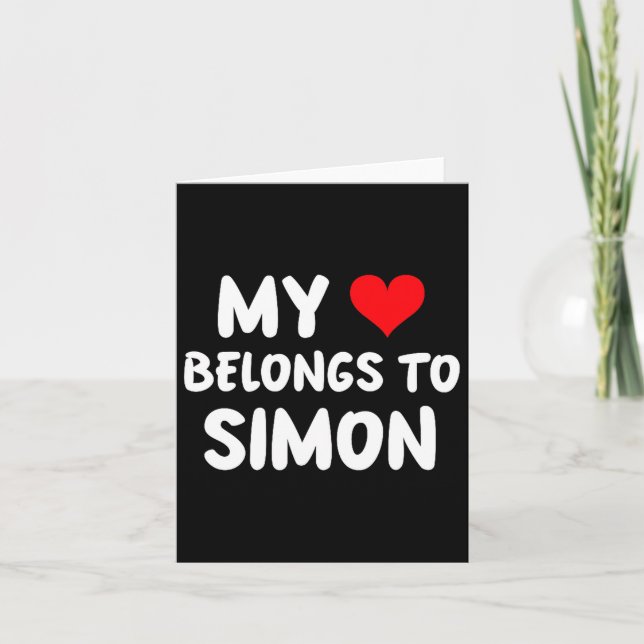 Carte Simon - My Heart Belongs To Simon - Love Premium T (Devant)