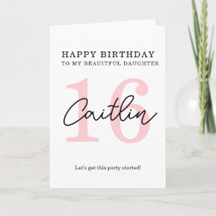 Carte simple 16e anniversaire Carte.