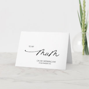 Carte Simple à ma mère Cadeau de jour de mariage de la m