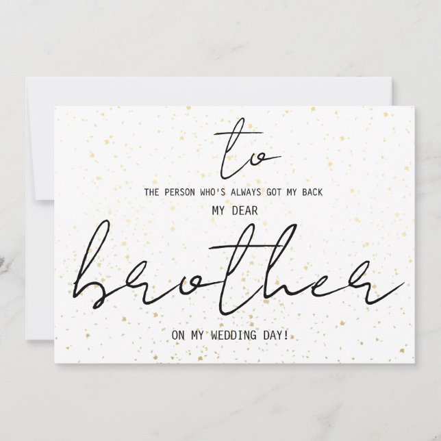 Carte Simple À Mon Frère Le Jour Du Mariage Ajouter Un N (Devant)