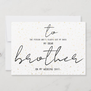 Carte Simple À Mon Frère Le Jour Du Mariage Ajouter Un N