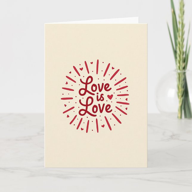 Carte Simple Amour Est Explosion D'Amour (Devant)