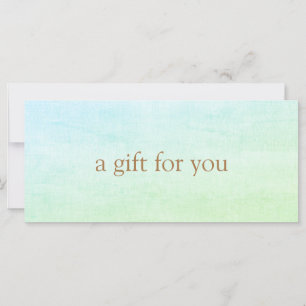 Carte SIMPLE Aqua Bleu Vert Tropical Certificat cadeau