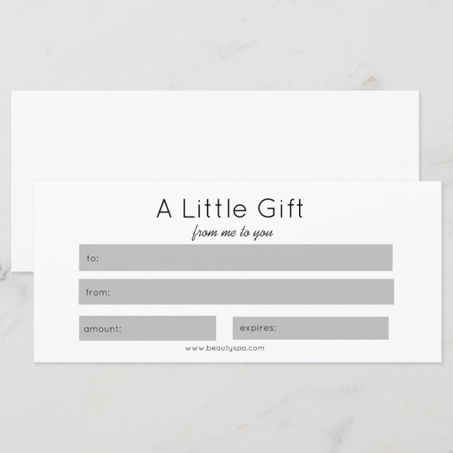 Carte Simple Beauty Salon Maquillage personnalisé Certif (Devant / Derrière)