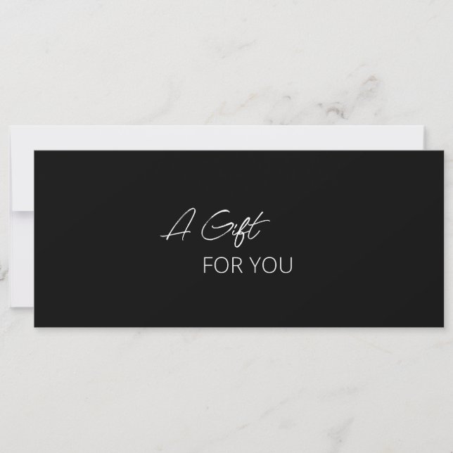Carte Simple Black Elegant Moderne Certificat Cadeau (Devant)