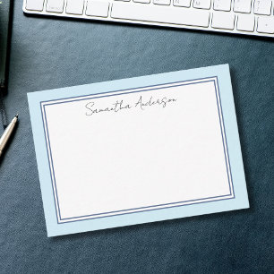 Carte simple bleue personnalisée