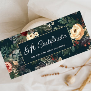 Carte Simple Blue Floral Classic Certificat cadeau