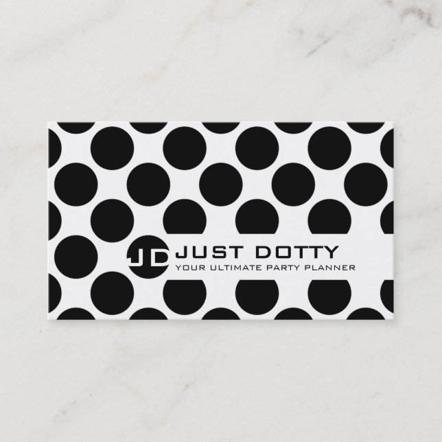 CARTE SIMPLE bold pois noir blanc (Devant)