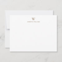 Carte simple Brown classique Monogramme