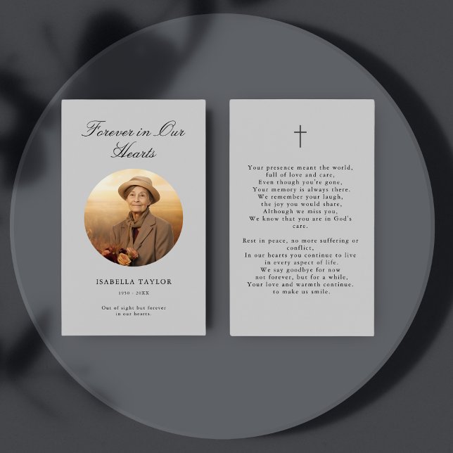 Carte simple catholique de prière de photos funéra (Créateur téléchargé)