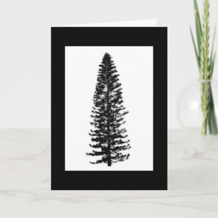 Carte simple Classic Pine Tree noir & blanc