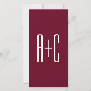 Carte Simple Couples   White & Burgundy