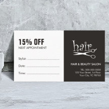 Carte simple Coupon de rendez-vous en noir blanc