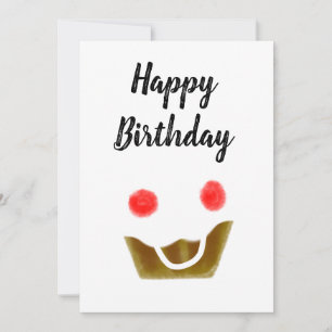 Carte simple cupcake rose élégant heureux anniversaire