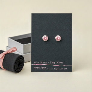 Carte simple d'affichage d'oreille rose et noire