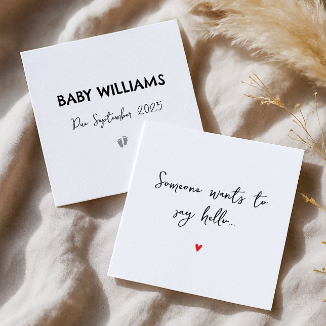 Carte simple de Faire-part de grossesse de révélat (Créateur téléchargé)