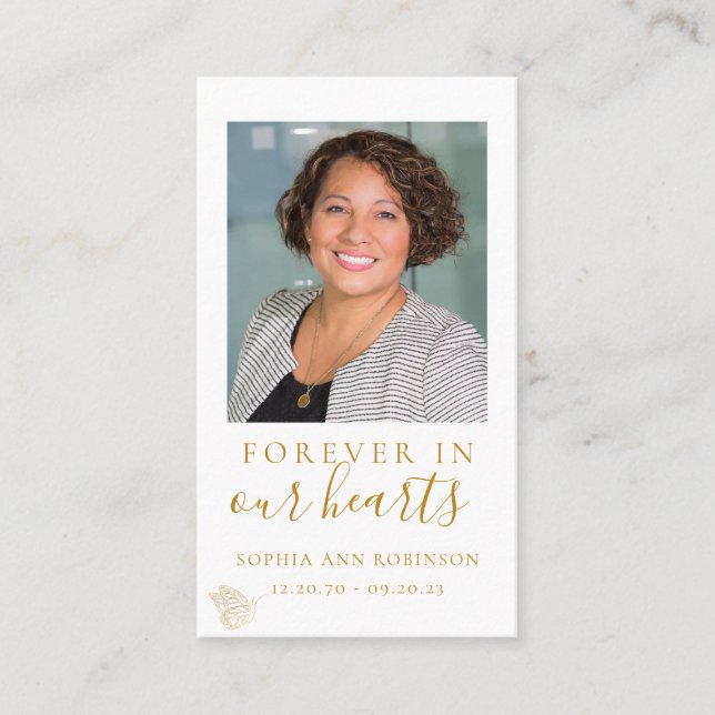 Carte simple de prières funéraires pour papillon p (Devant)