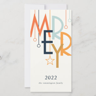 Carte Simple Déco Vintage Nouvel An Moderne