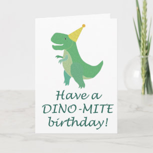 Carte Simple Dino-Mite Dinosaur Casquette d'anniversaire