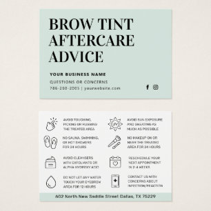 Carte simple d'instructions de soins postérieurs à