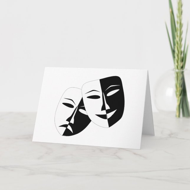 Carte Simple Drame Comedy Masques Agir (Devant)