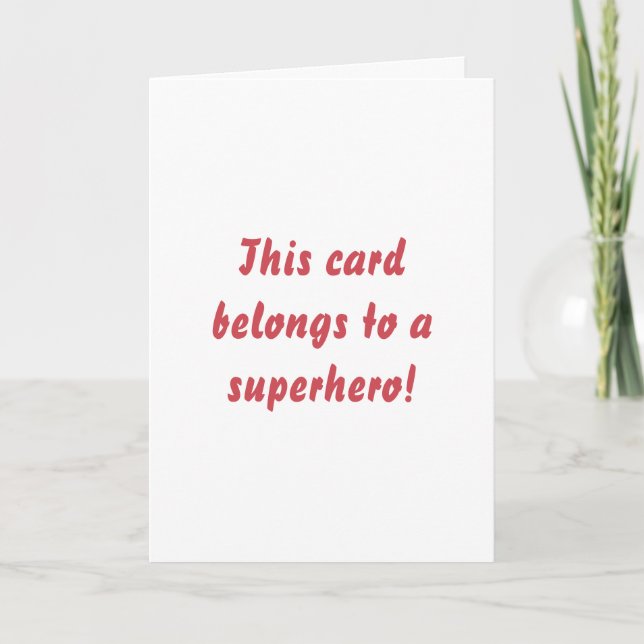 Carte Simple drôle Superhero Typographie Anniversaire (Devant)