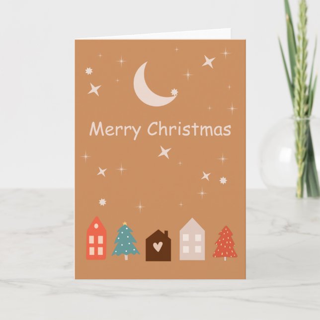 Carte Simple Earth Tone Joyeux Noël (Devant)
