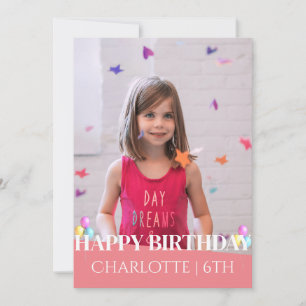 Carte Simple Elegant Anniversaire Stylé Fun Kids Photo