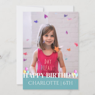 Carte Simple Elegant Anniversaire Stylé Fun Kids Photo