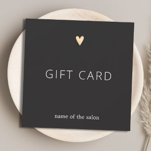 Carte Simple Élégant Faux Or Cœur Beauté Gris Foncé
