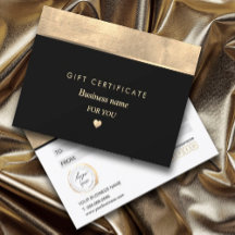 Simple Elegant Gold Foil Coeur Certificat cadeau