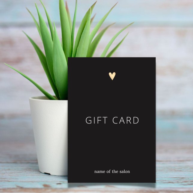 Carte Simple Elégant gris foncé Or Coeur Beauté (Créateur téléchargé)