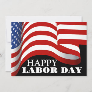 Carte Simple Elegant Happy Labor Day avec drapeau améric