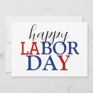 Carte Simple Elégant Joyeux Fête du Travail Rouge Blanc 