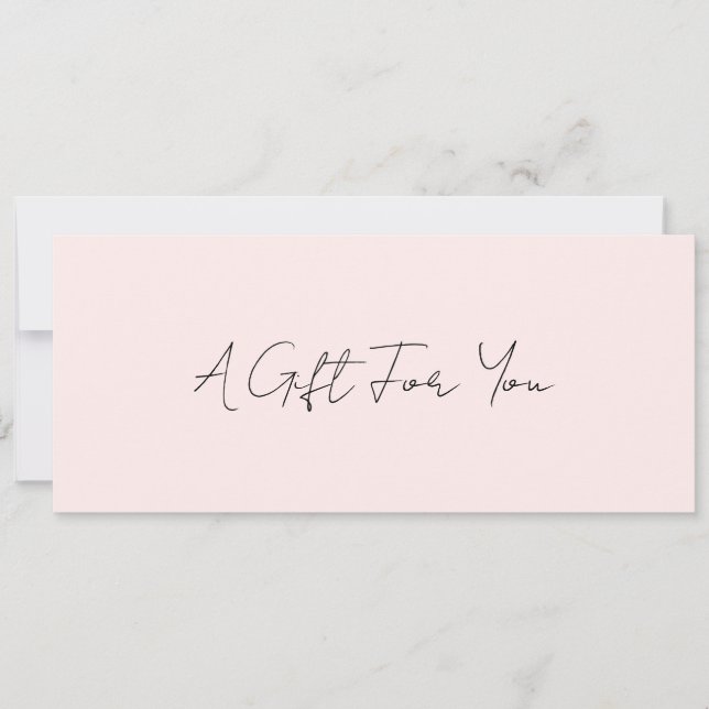 Carte Simple élégant moderne Blush Pink certificat cadea (Devant)
