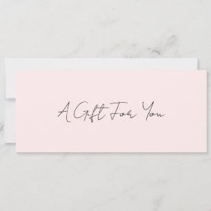 Carte Simple élégant moderne Blush Pink certificat cadea