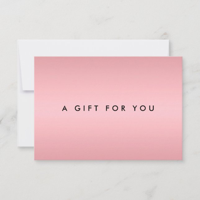 Carte Simple Elegant Rose Gold Certificat cadeau (Devant)