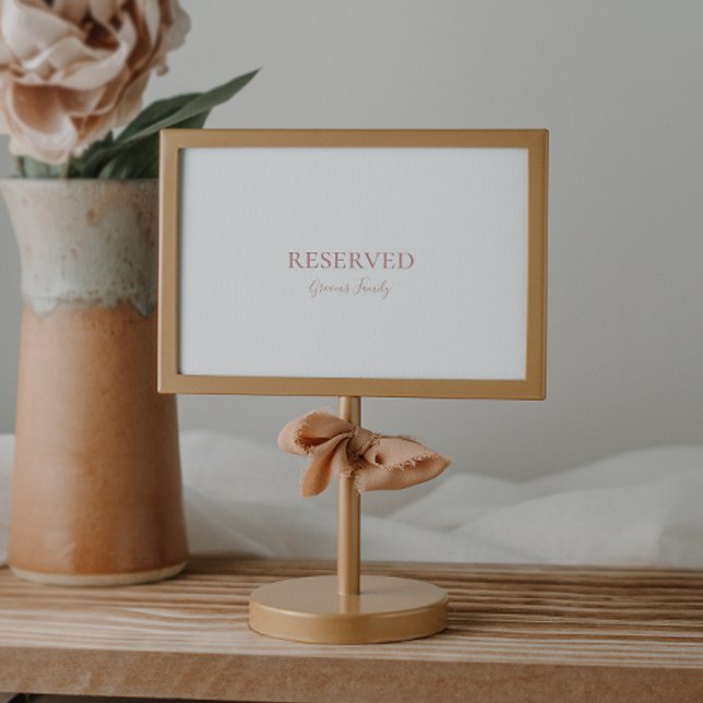 Carte Simple Élégant Rose Gold Réservé Signe (Créateur téléchargé)