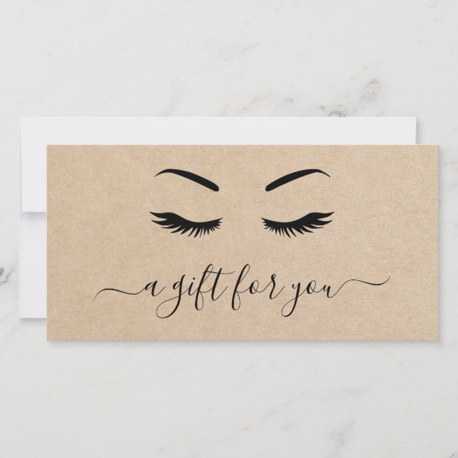 Carte Simple Elegant Rustic Lashes Certificat cadeau (Devant)