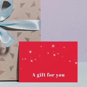 Carte Simple Elegant White Stars Beauté rouge