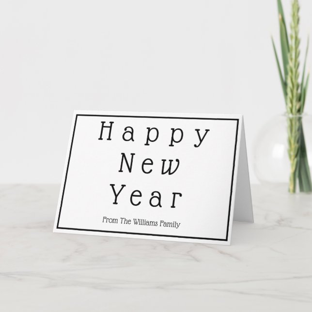 Carte Simple élégante Bonne année Personnalisée Personna (Devant)