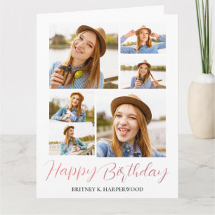 Carte Simple élégante calligraphie Anniversaire Photo él